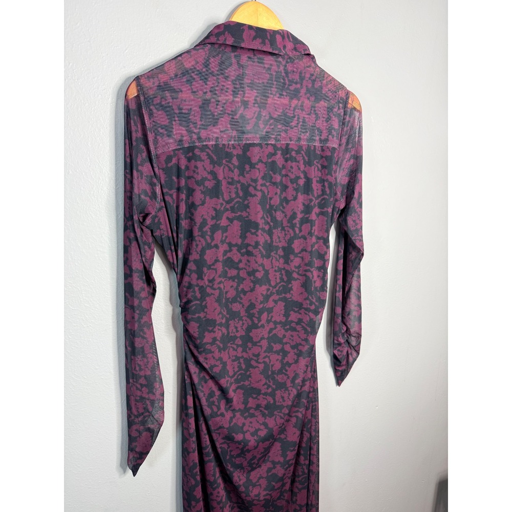 Madewell Long-Sleeve Polo Midi Dress‎ deep aubergine XL NWT - Picture 10 of 10